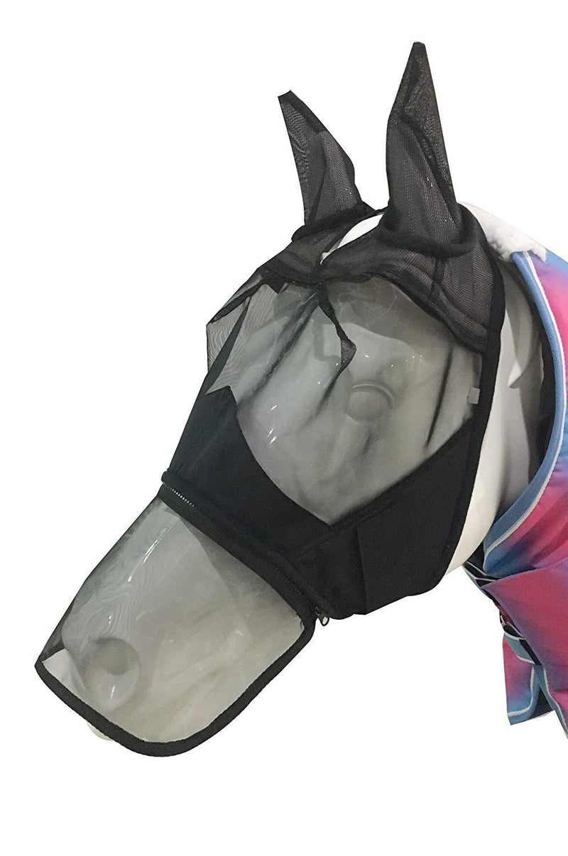 SUNWIN Horse Fly Mask with Ears Nose Mesh Full Face with Zipper,Detachable Design (Horse) - PawsPlanet Australia
