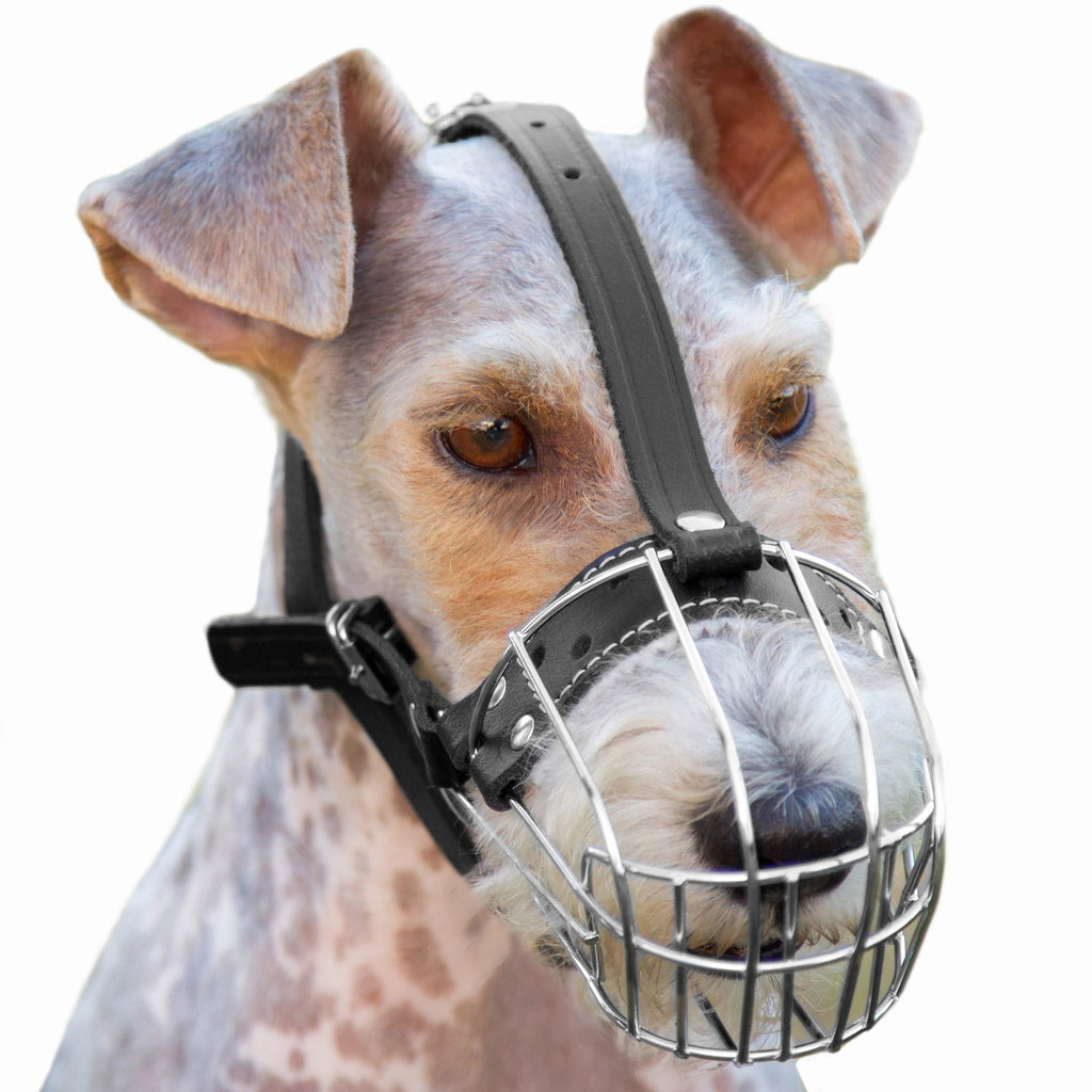 [Australia] - PetriStor Dog Chrome Metal Muzzles Wire Basket Adjustable Leather Straps №3 