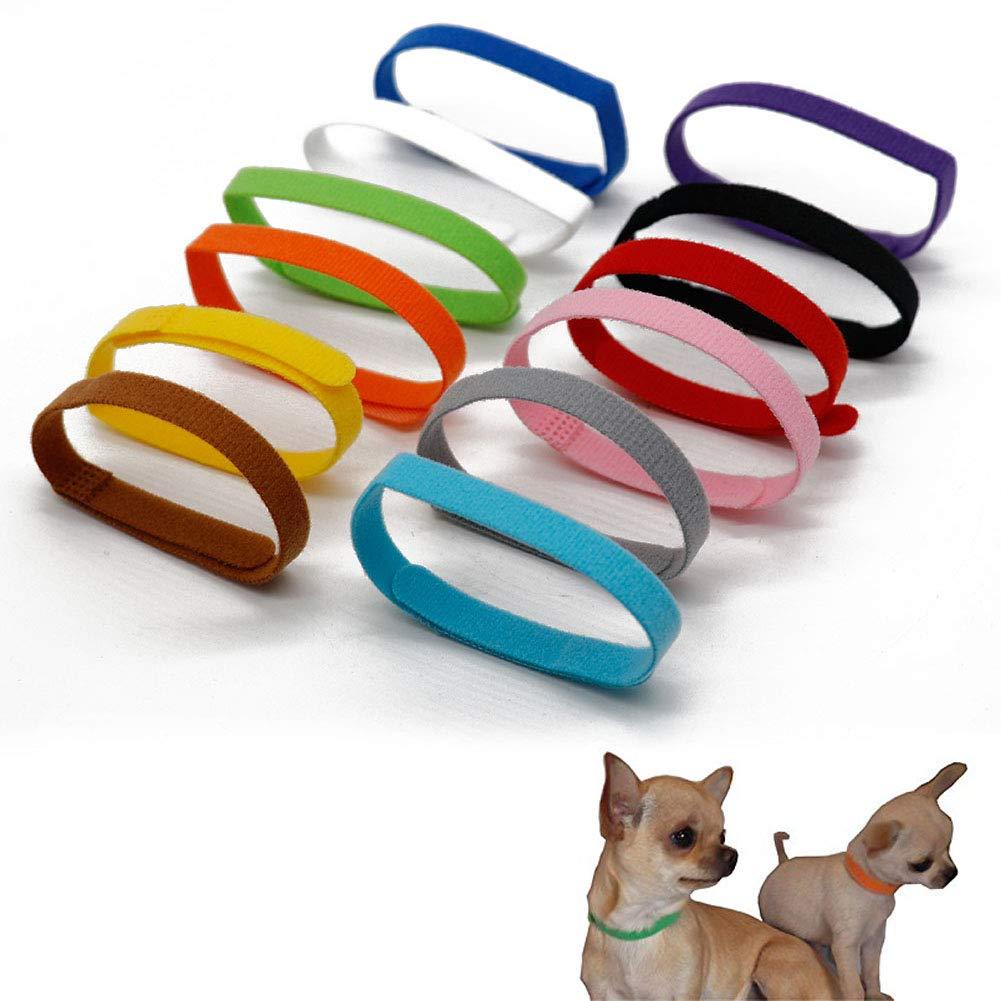 [Australia] - HOLLY TRIP 24PCS Puppy Whelping Collars, Puppy ID Collars Double-Sided Soft Adjustable ID Bands for Newborn Pet Dog Cat, Resuable Puppy ID Bands,12 Colors S 