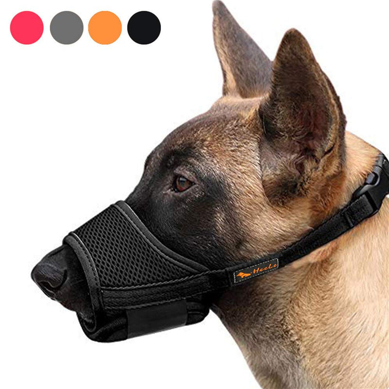 [Australia] - RAINDEE Dog Muzzle Nylon Soft Muzzle Anti-Biting Barking Secure，Mesh Breathable Pets Muzzle for Small Medium Large Dogs 4 Colors 4 Sizes S Black 