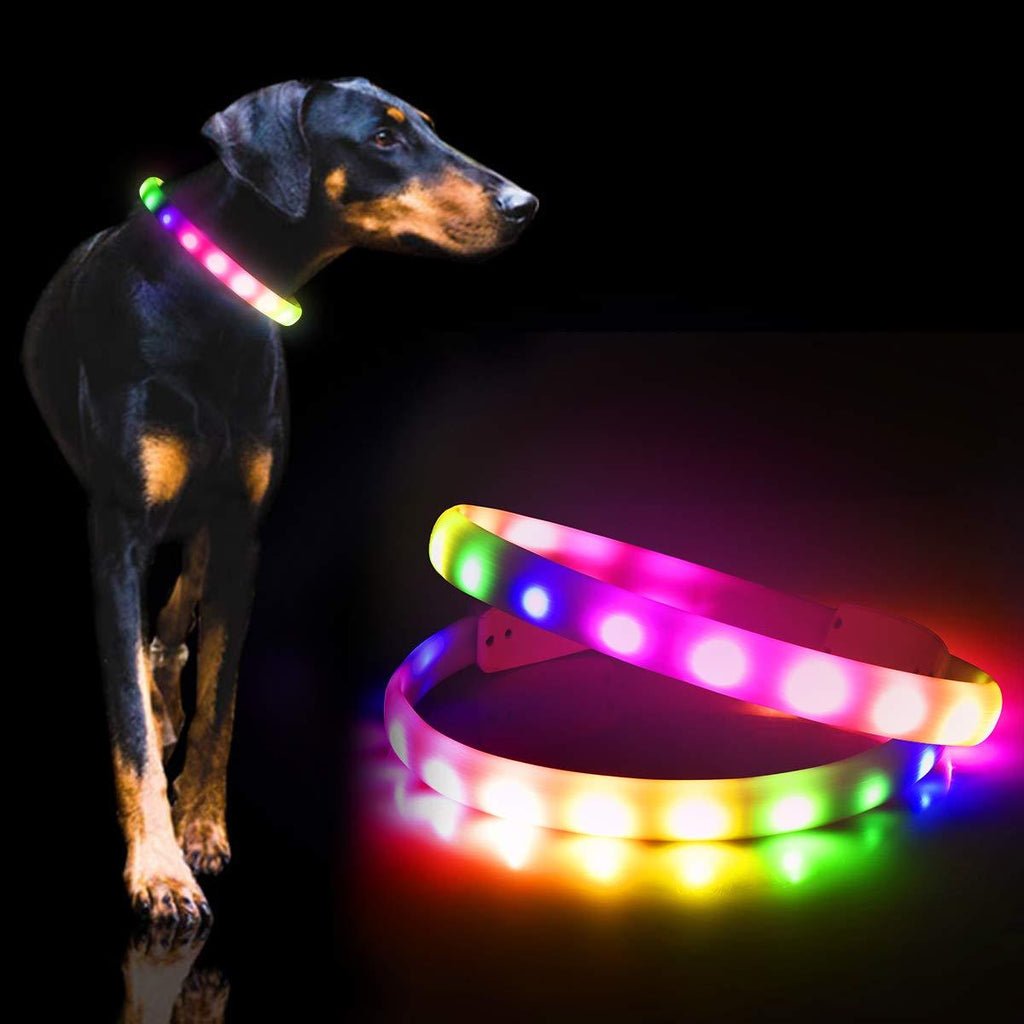 [Australia] - GS GLOWSEEN Led Dog Collar - USB Rechargeable Lighted Dog Collar - 2020 Newest Color Changing Light Up Dog Collars, Glow in The Dark Dog Collars for Night Walking, Fit for Small/Medium/Large Dog. General Size 