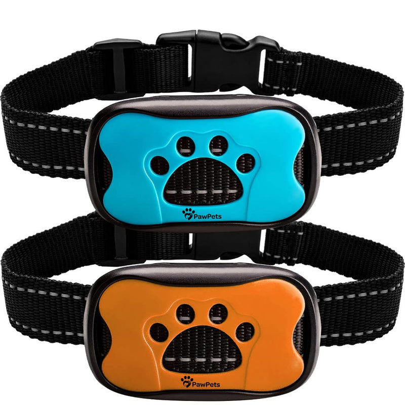 PawPets Rechargeable Anti Bark Collar - No Shock Training Dog Collar - Humane with Vibration and Sound Barking Collar for Small Medium Large Dogs - 2 Pack Battery - PawsPlanet Australia