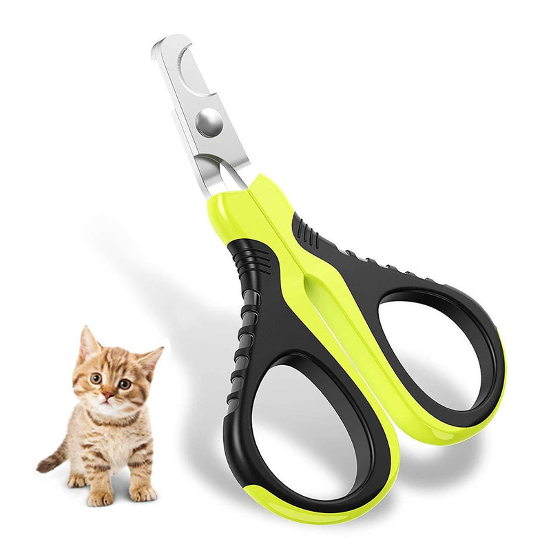 [Australia] - DreamCat Cat Nail Clippers Professional Cat Nail, Best Stainless Steel Cat Claw Toenail Trimmer with Pet Safety Guard & Lock and Special Curve Radian, Essential Grooming Tool for Small Pet Curved Blade 