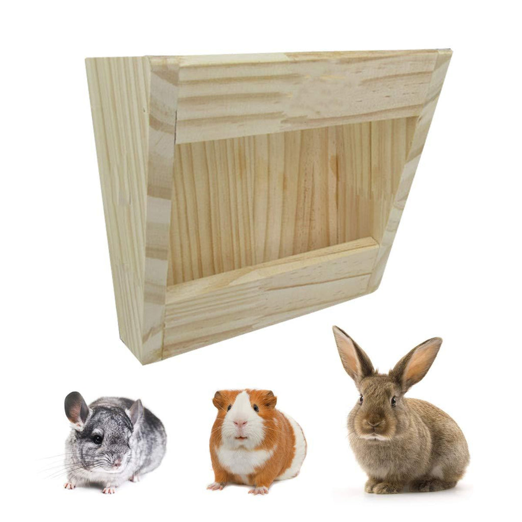 [Australia] - Rabbit Hay Feeder Rack Wooden Wall-mountable Hay Manger for Small Pets Bunny Chinchilla Guinea Pigs Hay Feeder-A 