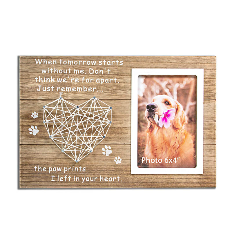 Vilight Dog and Cat Memorial Gifts - Paw Prints Sympathy Picture Frame for Pet Loss - 4x6 Inches Photo - PawsPlanet Australia