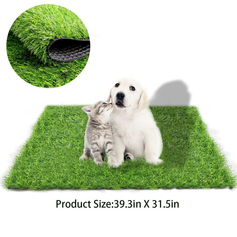 [Australia] - Fortune-star 39.3in X 31.5in Artificial Grass Dog Grass Mat and Grass Doormat Indoor Outdoor Rug Drainage Holes Fake Grass Turf for Dogs Potty Training Area Patio Lawn Decoration 