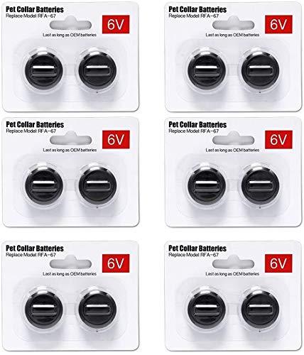 Ruzixt 6V Pet Collar Batteries Compatible with PetSafe RFA-67 6 Volt Replacement Battery (12 Pack) - PawsPlanet Australia