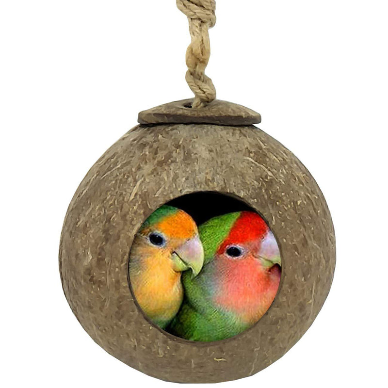 [Australia] - TIHOOD Coconut Bird Nest,Natural Coconut Shell Bird Nest House Hut Cage for Pet Parrot Budgies Parakeet 