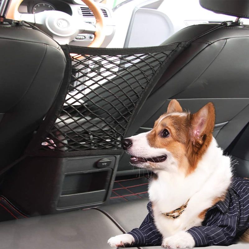 [Australia] - STARROAD-Tim Dog Car Barrier Vehicle Pet Barrier Backseat Mesh Dog Car Divider Net with Adjusting Rope and Hook Suitable for SUV Pickup and Small Car 15.74 in x 13.77 in 