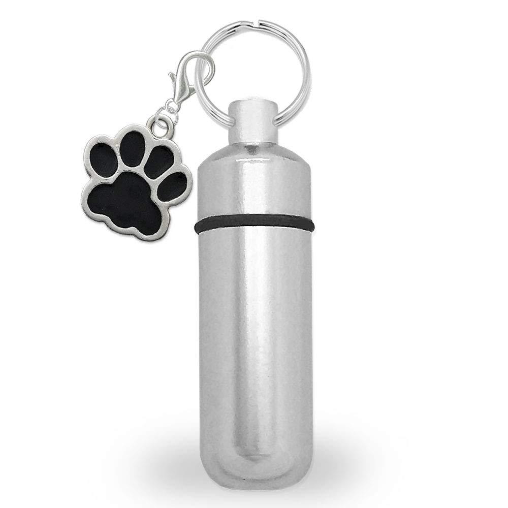 [Australia] - Photojewelrymaking Pet Dog Cat Mini Ashes Holder Urn Cremation Memorial Capsule Key Chain w/Pawprint Charm 