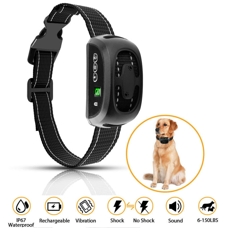 [Australia] - habbipet Rechargeable Training Dog Bark Collar with Beep Vibration Smart Detection Chip Anit-Barking Modle (9 Adjustable Sensitivity Control) for Small Mudium Large Dog 
