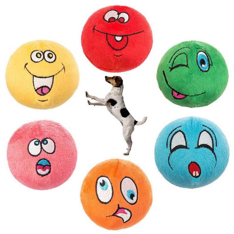 [Australia] - KOOLTAIL Dog Squeaky Toys Plush Balls 6 Pack - Small Dog Toys Cute Soft Interactive Chew Toy for Puppy Small Medium Dogs & Cats Combination I 