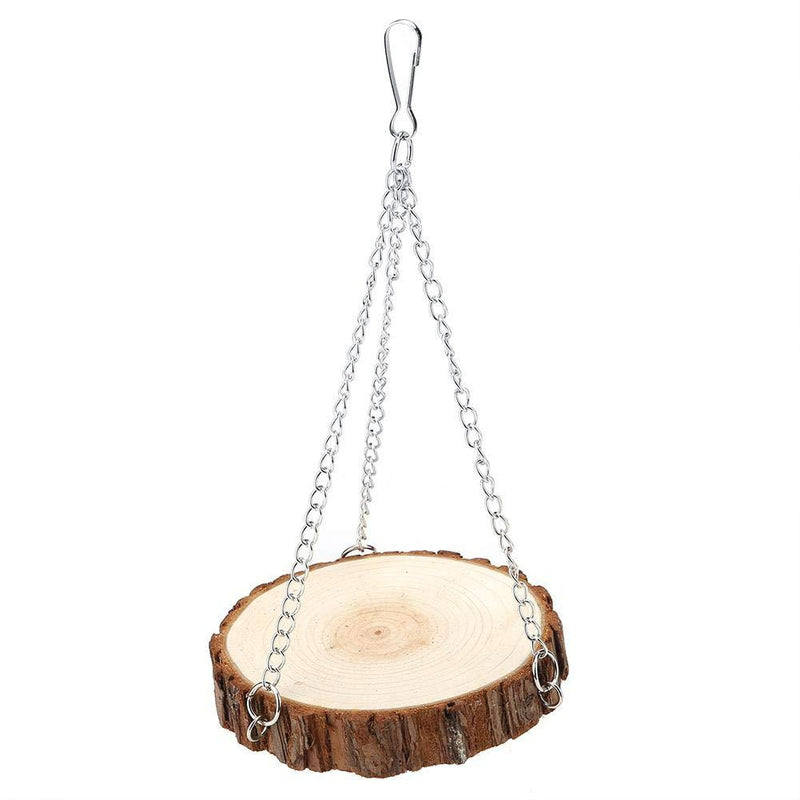 [Australia] - koulate Parrot Swing Toy, Small Pet Cage Pendant Decoration Hanging Springboard Natural Wooden Chewing Toy for Birds and Hamster 1# 