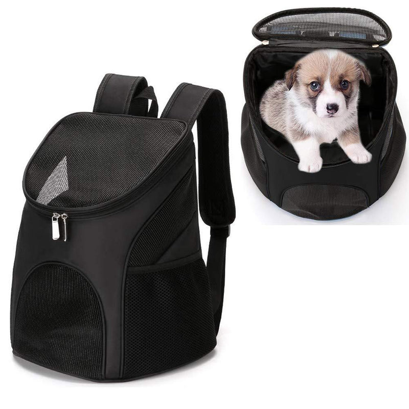 YINGJEE Dog Carrier Backpack Breathable for Small Pets/Cats/Puppies, Pet Carrier Bag with Mesh Ventilation, Safety Features and Cushion Back Support, for Traveling, Hiking, Camping, Walking & Outdoor Black - PawsPlanet Australia