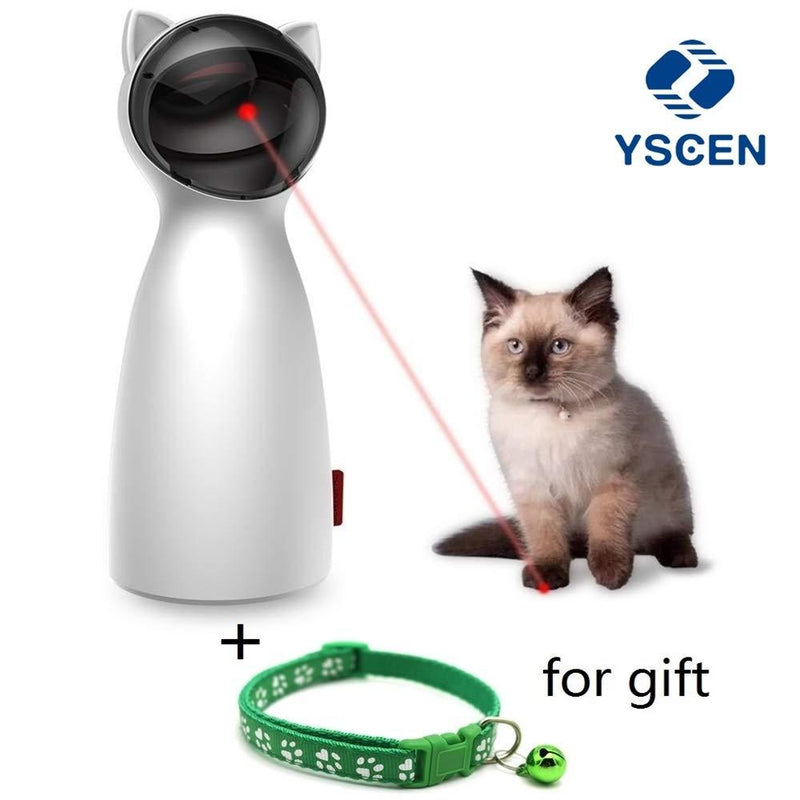 [Australia] - YSCEN Automatic Cat Laser Toy - Pet Laser for Cats - USB Charging or AA Battery Operated, Interactive Cat Chase Toy with 5 Rotating Modes - Auto Shut Off and Silent - Kitten/Cat Owner's Gift Idea 