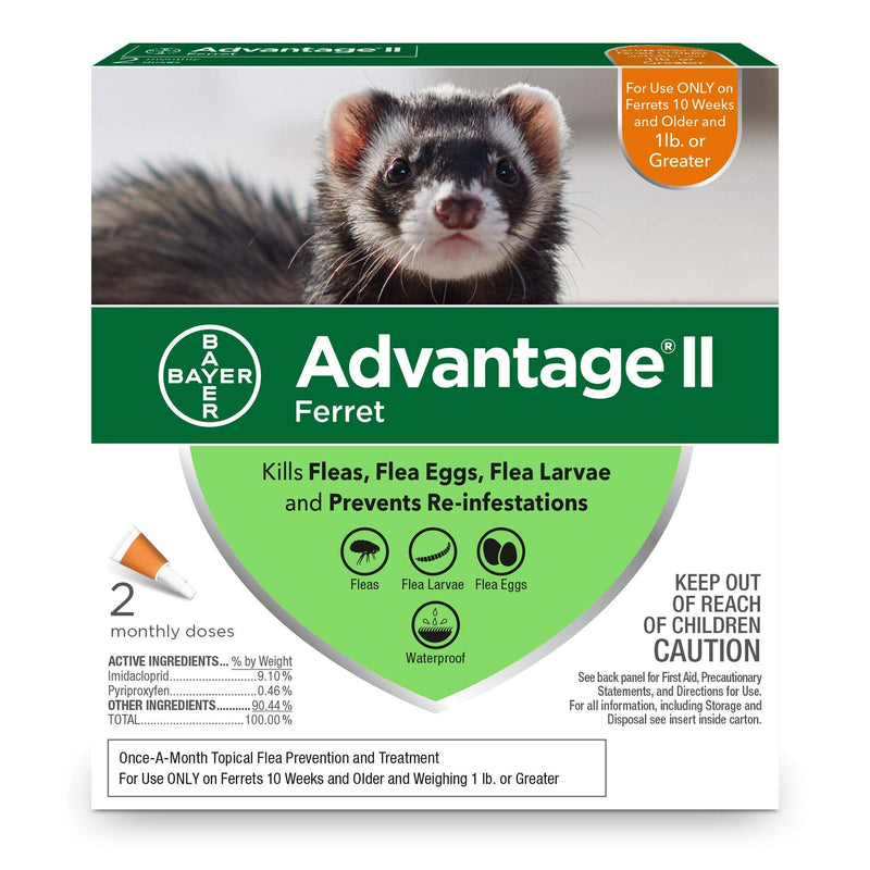 Advantage II Flea Prevention for Ferrets, Over 1 lb, 2 doses - PawsPlanet Australia