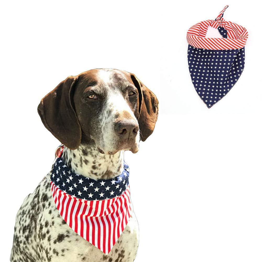 Cuteboom American Flag Dog Bandana Reversible Pet Bib USA Flag Scarf Accessories for Medium Large Dogs - 100% Cotton The Star Spangled Banner - PawsPlanet Australia