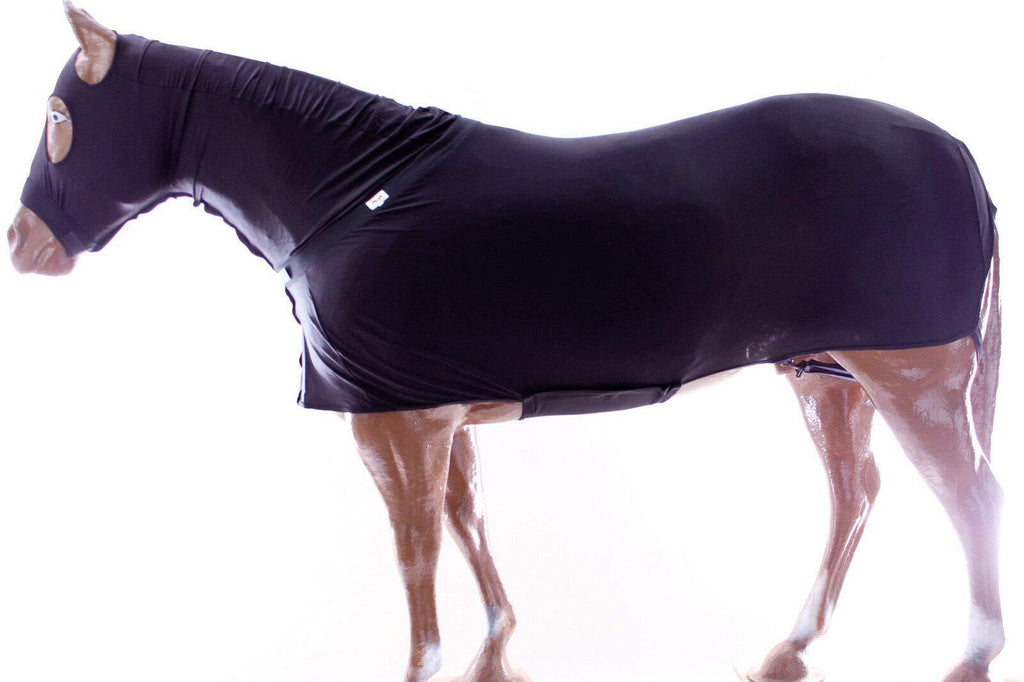 [Australia] - Challenger Midwwest Horse Comfort Stretch Lycra Sleazy Full Body Sheet Neck 521MW01 Black Large:76-78 