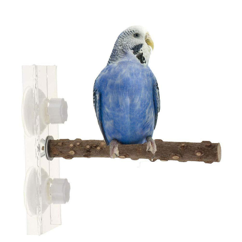 [Australia] - Keersi Bird Wood Shower Perch with Suction Cup Window Wall Outdoor Travel Stand for Parrot Parakeet Cockatiel Conure African Greys Amazon Cockatoo Budgie Lovebirds\ Finch Canary Bath Toy 25cm 