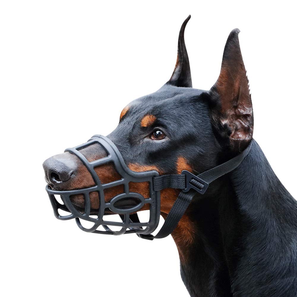 Dog Muzzle, Breathable Basket Muzzles for Small, Medium, Large and X-Large Dogs, Stop Biting, Barking and Chewing XS - Border Terrier Black - PawsPlanet Australia