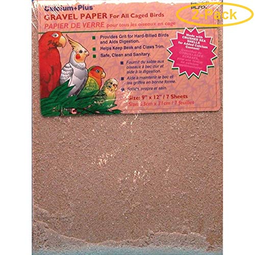 Penn Plax Calcium Plus Gravel Paper for Caged Birds 9" x 12" - 7 Pack - Pack of 2 - PawsPlanet Australia