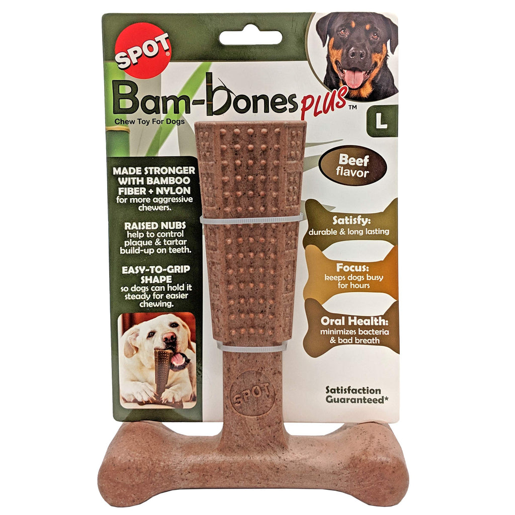 [Australia] - SPOT Bambone Plus Chew Toy for Dogs Beef 7", Assorted, 54493 