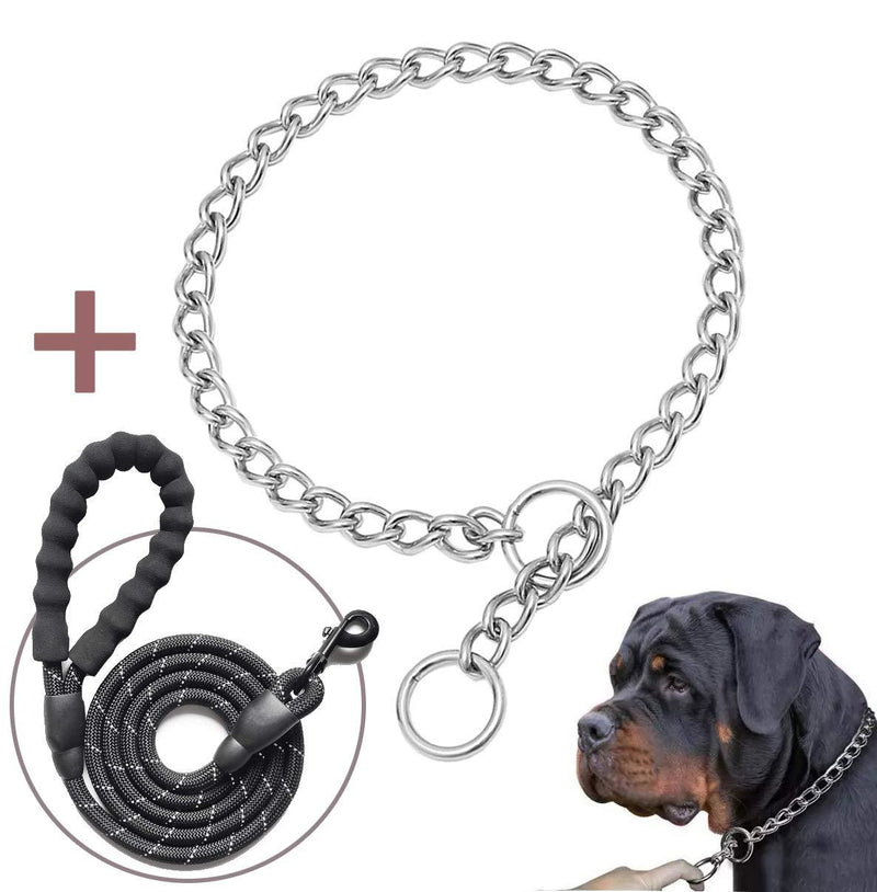 [Australia] - Slip Collar Premium Stainless Steel Choke Collar. Strong, Durable, Water Proof, Tarnish Resistant No Pull Dog Training Collar Slip Collar Large 24" (Neck 20"-22") 