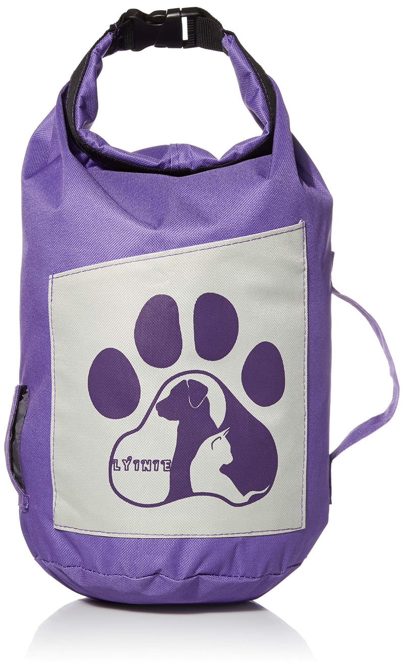 [Australia] - LYINIE Dog Food Travel Bag, Portable Folding Travel Food Storage Container for Cat & Dog,Kibble Carrier,Dog Travel Accessories for Camping - Holds 10lbs Purple 