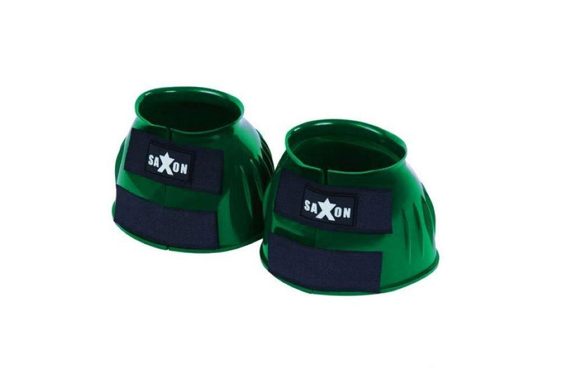 Saxon. Double Tape PVC Ribbed Bell Boots Hunter Green Cob - PawsPlanet Australia