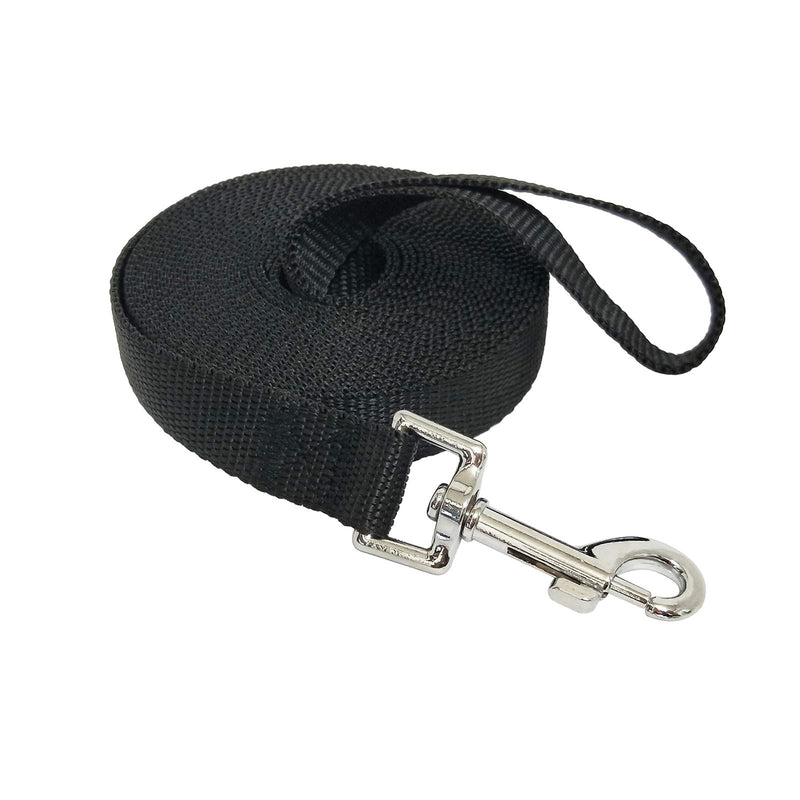 Nylon Training Dog Leash for Small Medium Large Dogs, 15ft 20ft 30ft 50ft Long Leash Dog/Puppy Lead for Obedience Recall Training, Camping Black - PawsPlanet Australia