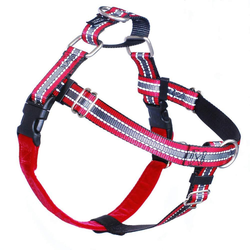 [Australia] - 2 Hounds Design Freedom No-Pull Dog Harness with Leash, Reflective, Adjustable Comfortable Control for Dog Walking, Made in USA Medium Red 