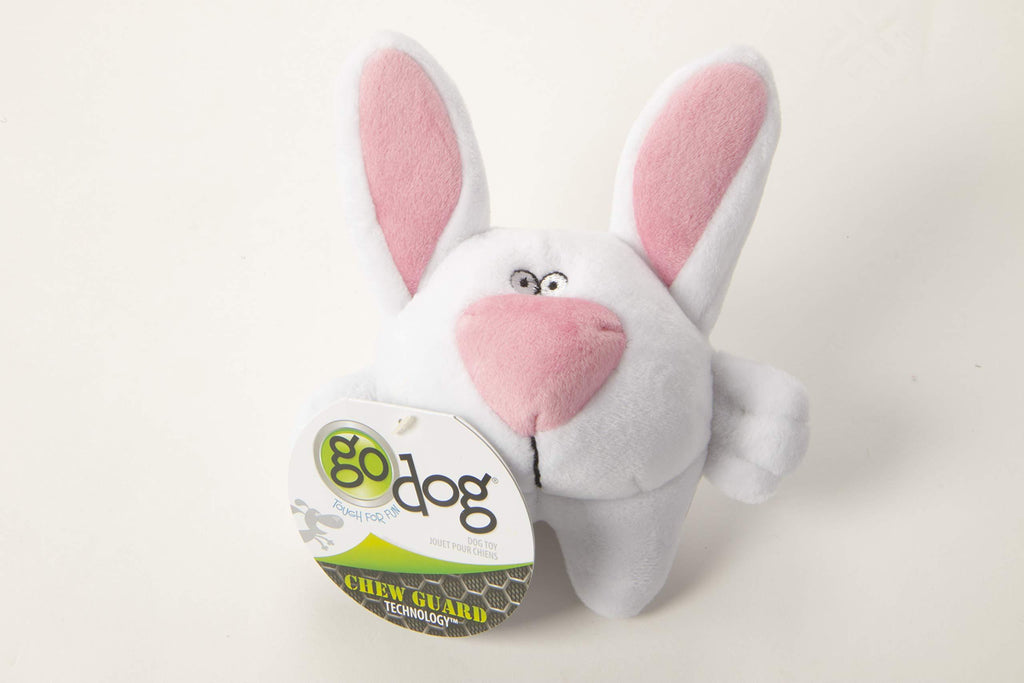 [Australia] - goDog Animals with Chew Guard Technology Durable Plush Dog Toys with Squeakers Small Big Nose Bunny 