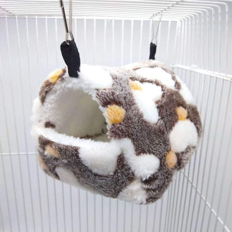 [Australia] - Yu-Xiang Hamster Love Pattern Hammock Chinchillas Warmth Supplies Small Pets Cotton Nest Rat Habitat Nest Mat for Squirrel Hedgehog Guinea Totoro Pig Bed House Cage Nest Hamster Accessories L Brown 