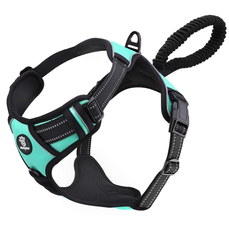 [Australia] - VavoPaw Dog Vest Harness, No Pull Design Pet Soft Padded Reflective Leash Chest Harness with Adjustable Strap for Various Sizes Dogs, Easy to Control L (Neck:16.5-25.2"/Chest:20.1-35.0") Lake Blue 