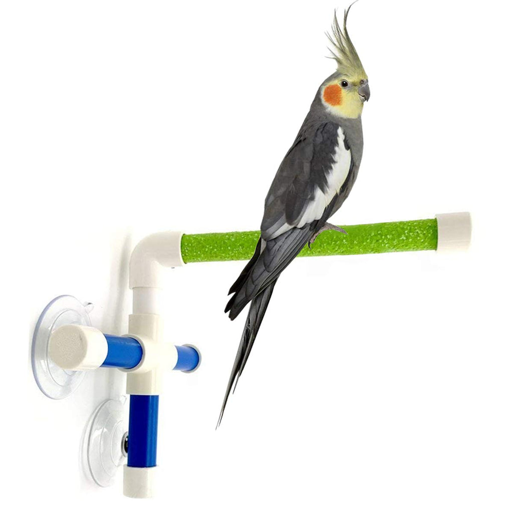 Bird Portable Suction Cup Shower Perch Window Wall Standing Platform Rack for Parrot Parakeet Macaw Cockatoo African Greys Budgies - PawsPlanet Australia