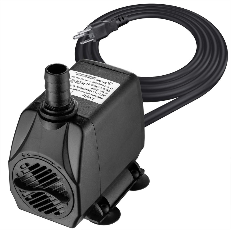 [Australia] - Lyqily 740GPH Water Pump Ultra Quiet 55W Submersible Fountain Aquarium Fish Pond Hydroponic Pump with 8.5ft High Lift, 5.9ft Three-pin Plug Power Cord, 2 Nozzles 