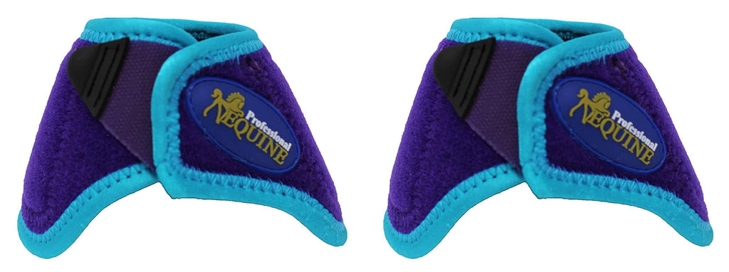 [Australia] - Professional Equine Horse No-Turn Quick Wrap Neoprene Bell Boots Purple 4125E 