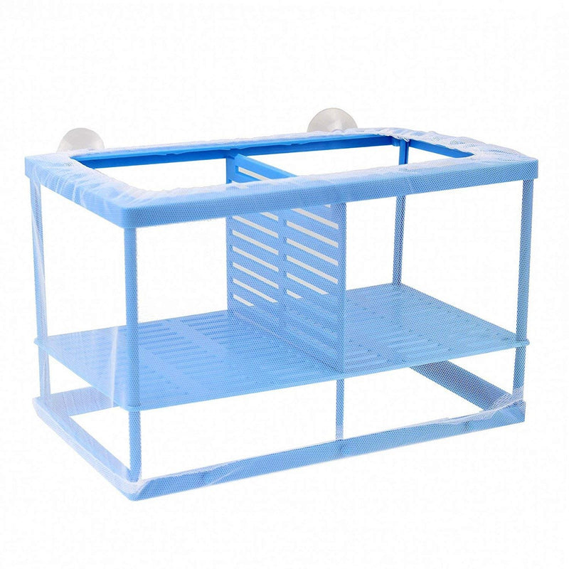 [Australia] - XMHF Aquarium Fish Breeder Box Isolation Box Net Breeder Hatchery Incubator Separation Net, White Blue 
