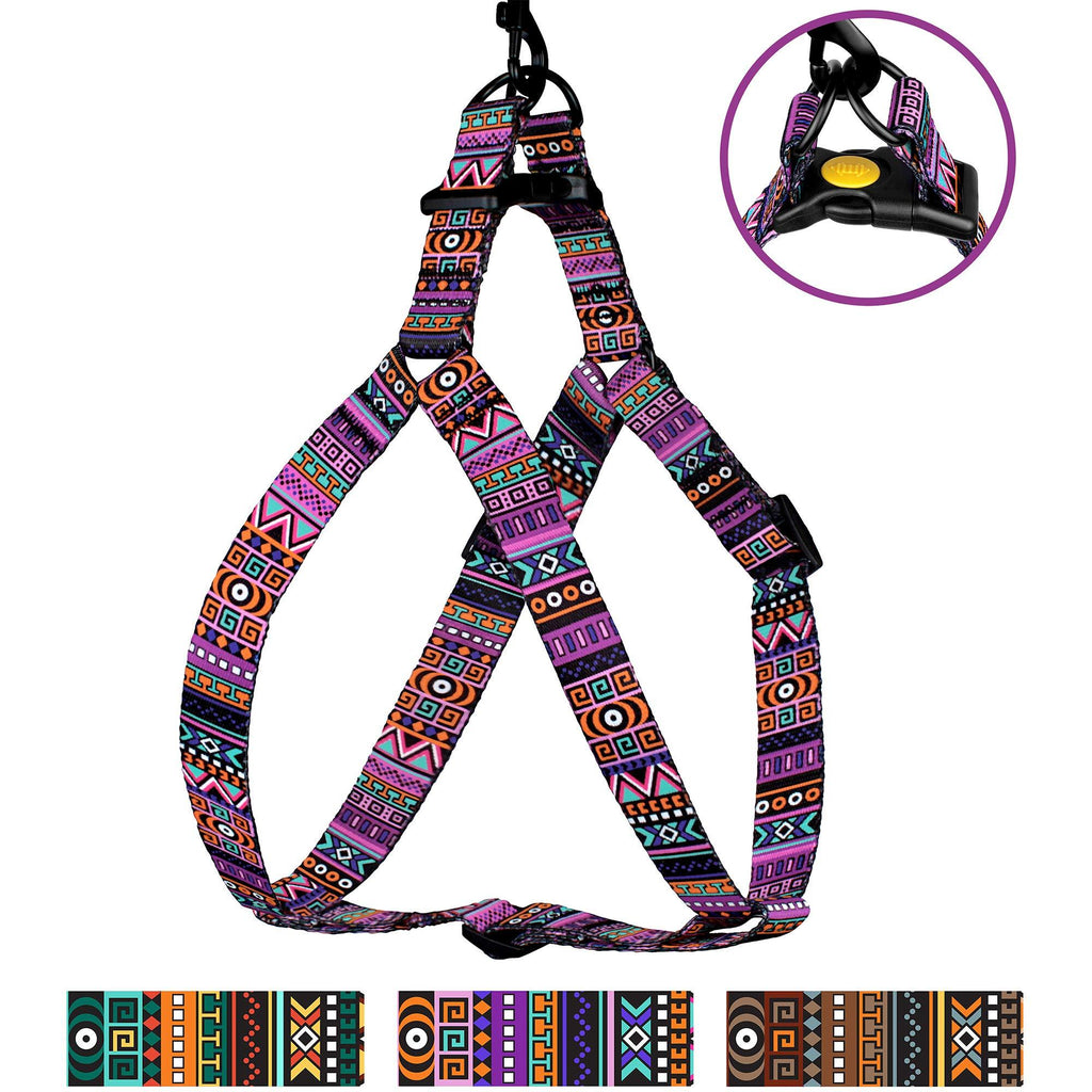 [Australia] - CollarDirect Tribal Dog Harness Adjustable Nylon Step in Aztec Print Pet Harnesses for Small Medium Large Puppy Vest Outdoor Walking Pattern 2 