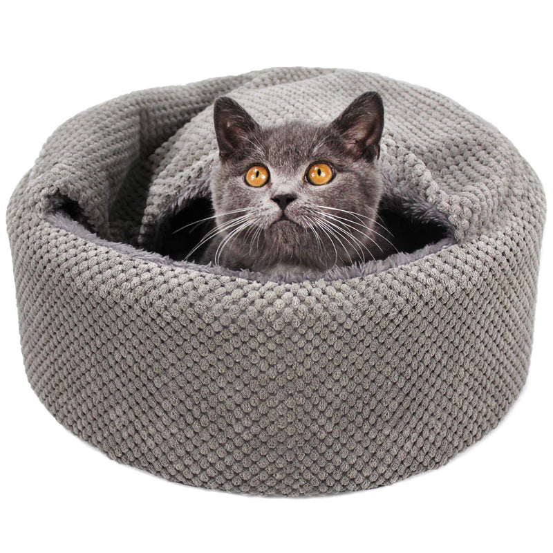 [Australia] - Winsterch Washable Warming Cat Bed House, Round Soft Cat Beds,Pet Sofa Kitten Bed, Small Cat Pet Beds 12.59 x 12.59 x 5.91 in 