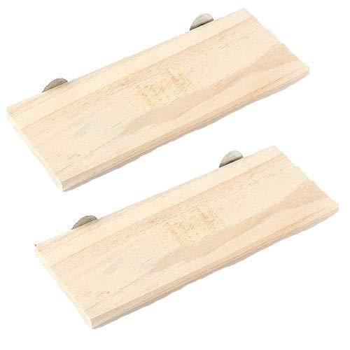 SOBAKEN You+ 2 PCS Chinchilla Toys Cage Accessories, Natural Wood Stand Platform 12.6''x5.5'', for Small Animals Pet Parrot Love Bird Budgies Parakeet Cockatiels - PawsPlanet Australia