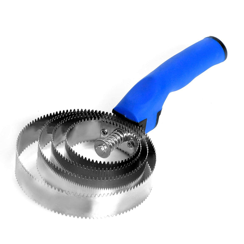 BOTH WINNERS Reversible Stainless Steel Curry Comb with Soft Touch Grip Royal Blue - PawsPlanet Australia