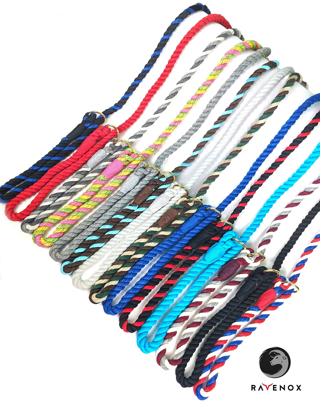 [Australia] - Ravenox Slip Lead Rope Dog Leash | Strong and Comfortable Cotton Rope Dog Leash for Pets | Handmade in The USA with 100% American Made Rope | 6 Feet Long | for Small, Medium & Large Dogs 1/2-inch x 6-feet Burgundy, Silver & White 