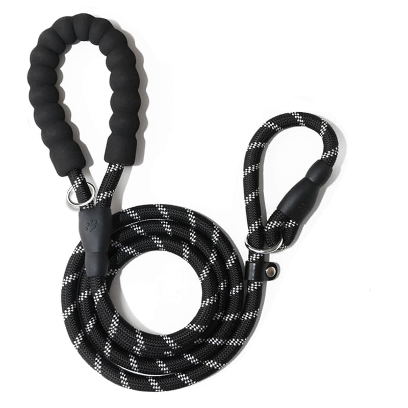 WePet Dog Training Slip Leash, Dog Slip Lead, Puppy Obedience Recall Training Lead, 6 ft Long, Heavy Duty Rope with Reflective Design, Comfortable Handle, for Medium Large Dogs #01 Black - PawsPlanet Australia