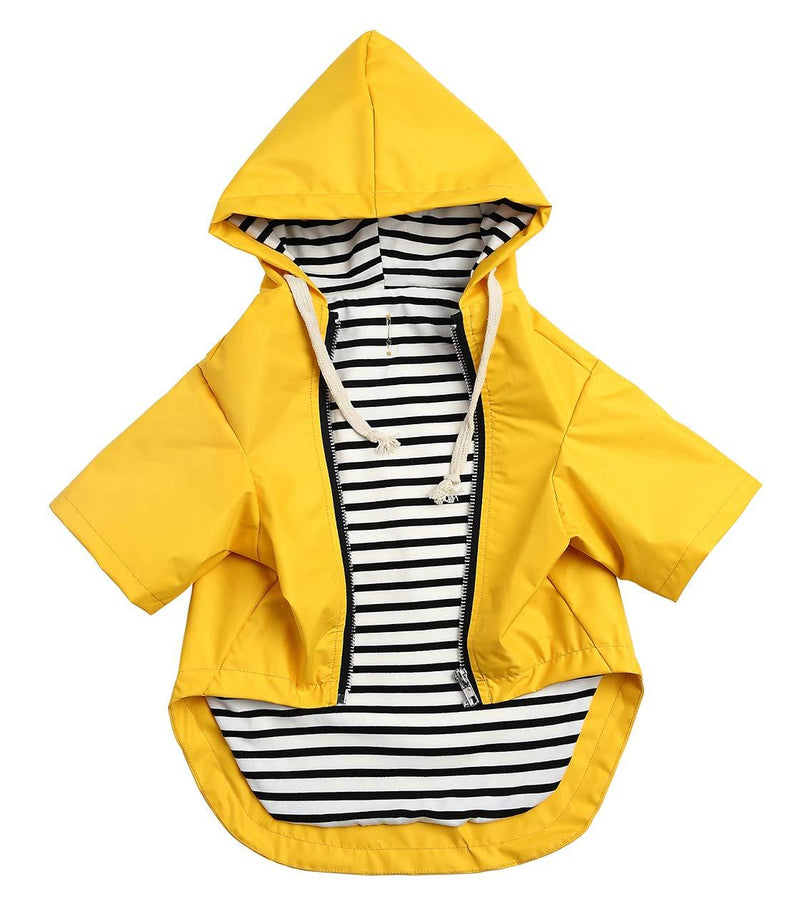 [Australia] - Morezi Dog Zip Up Dog Raincoat with Hood, Rain/Water Resistant, Adjustable Drawstring, Pocket Design, Stylish Premium Dog Raincoats - Size XS to XXL Available - Yellow - XL 