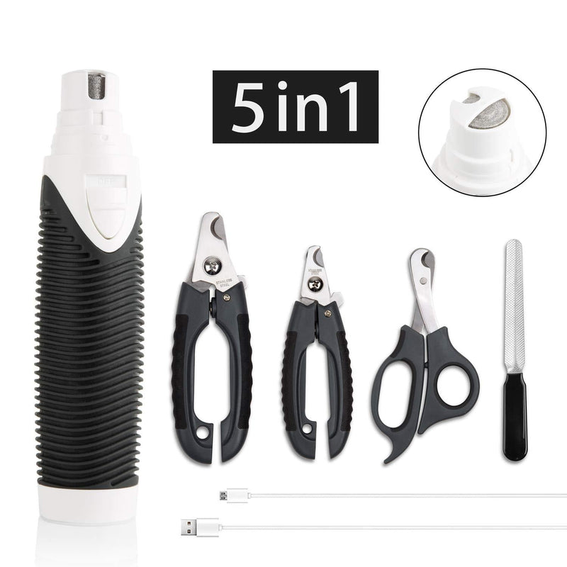 [Australia] - Dog Nail Grinder Kit,Electric Rechargeable Pet Nail Clippers Complete Manicure Grooming Tool for Small Medium Large Dogs and Cats 