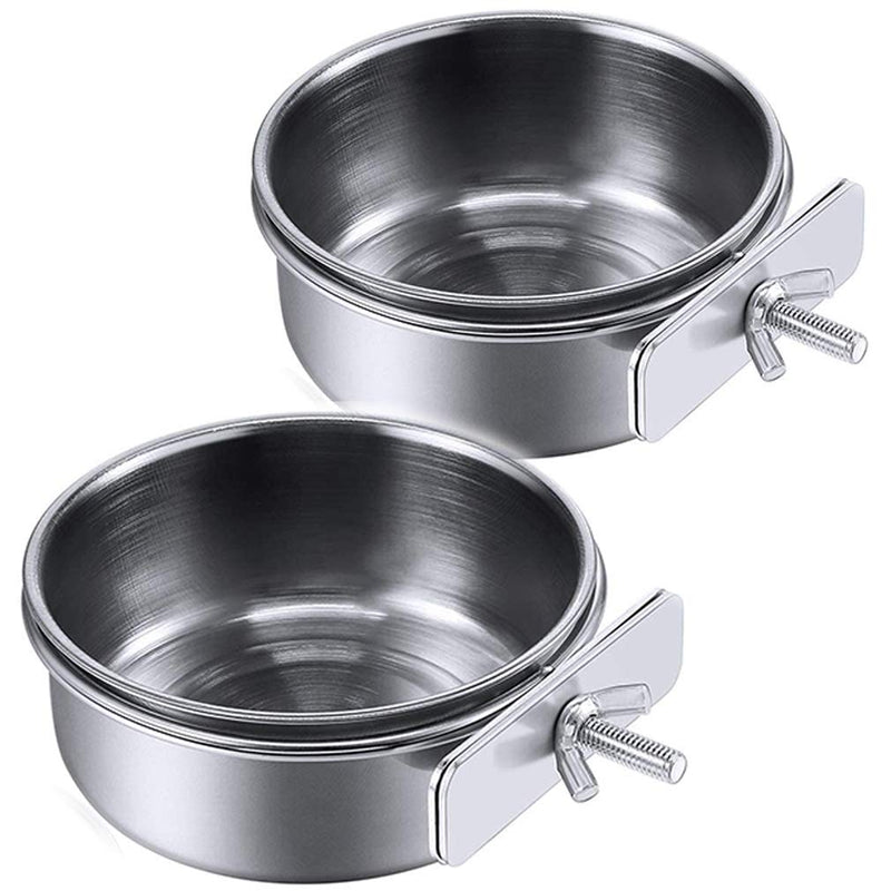 PINVNBY Parrot Feeding Cups Birds Food Dish Stainless Steel Parrot Feeders Water Cage Bowls with Clamp Holder for Cockatiel Conure Budgies Parakeet Parrot Macaw Small Animal Chinchilla Pack of 2 - PawsPlanet Australia