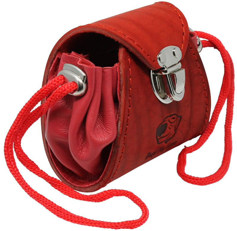 [Australia] - Dogs My Love Genuine Leather Training Treat Bag Waist Attachment Pouch and Belt Loop Red 