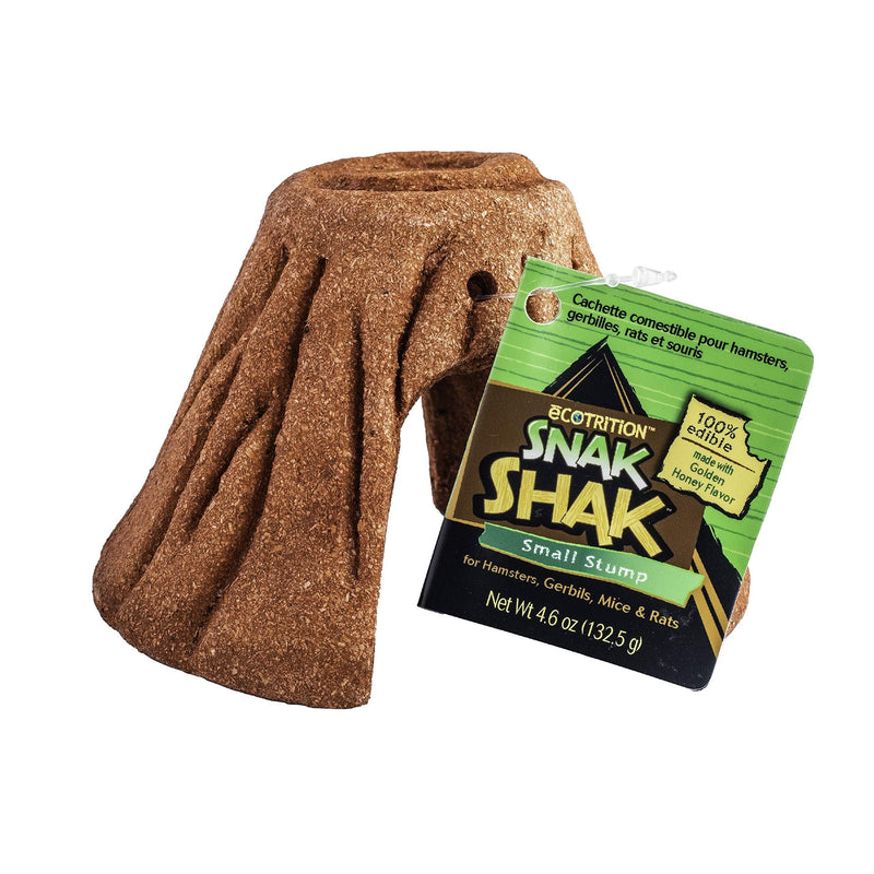 [Australia] - eCOTRITION Snak Shak Edible Hideaway for Hamsters, Gerbils, Mice and Small Animals, 3-in-1 Chew Treat and Hideaway Tree Trunk 