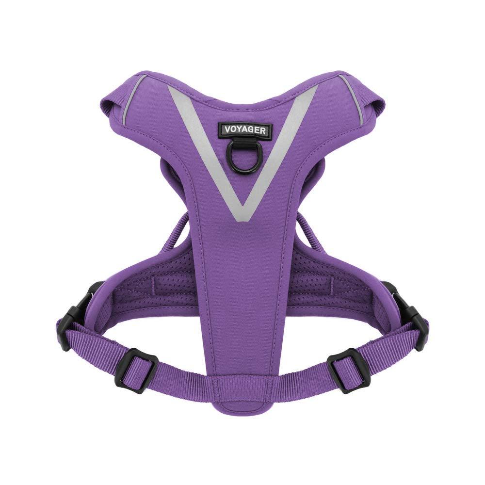 [Australia] - Maverick Dual Attachment Outdoor Dog Harness by Voyager | NO-pull Pet Walking Vest Harness - Purple, Large 